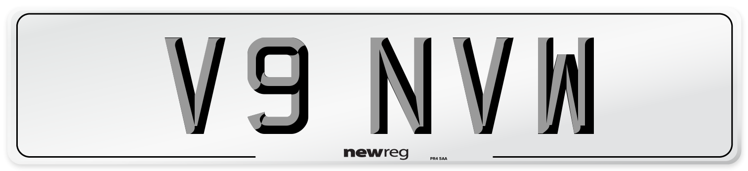 V9 NVW Number Plate from New Reg